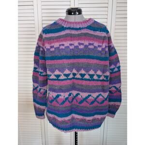 LOST HORIZONS Himalayan Wool Heavy Knit Fair Island Multicolor Sweater